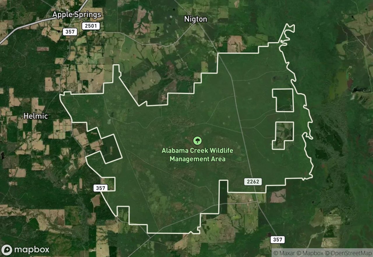 Satellite map of Alabama Creek WMA