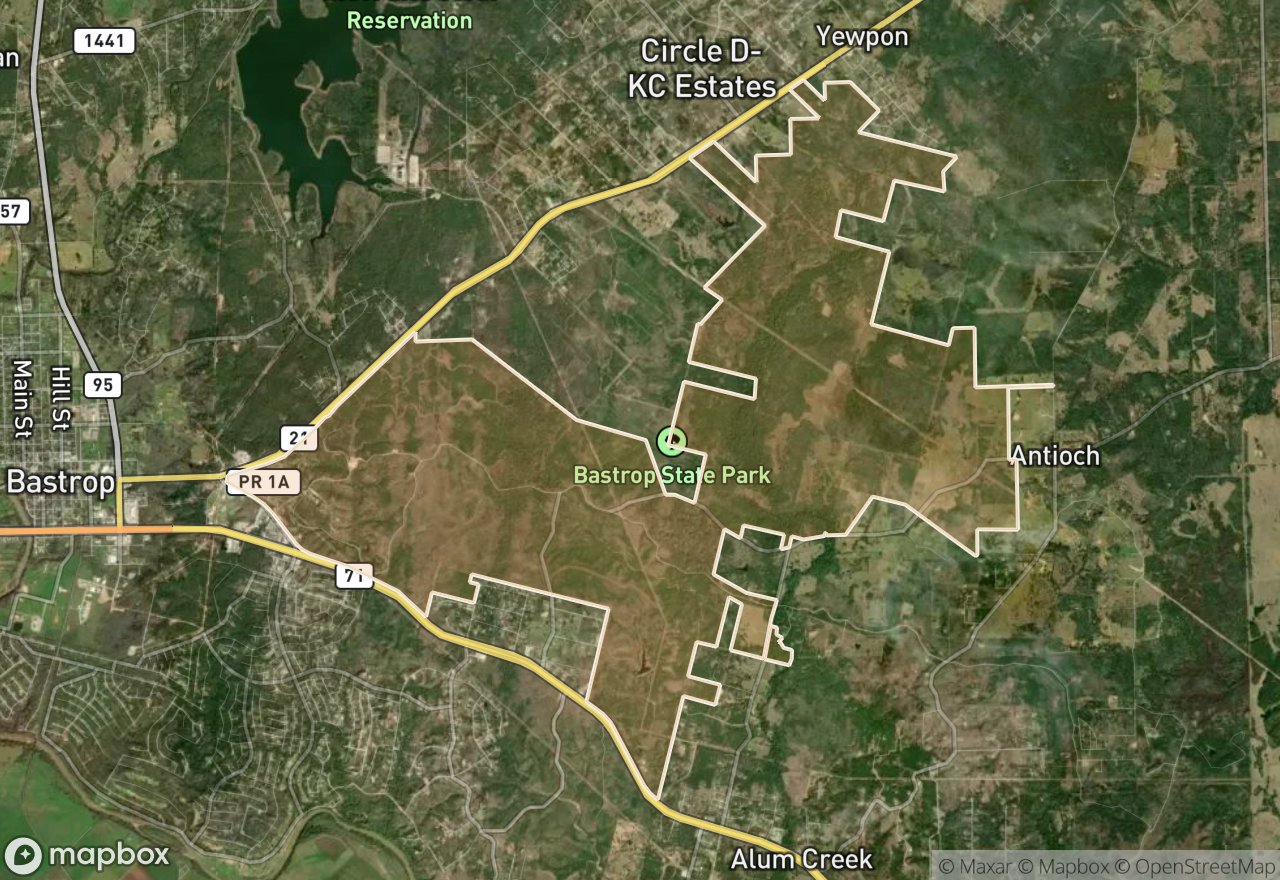 Satellite map of Bastrop SP