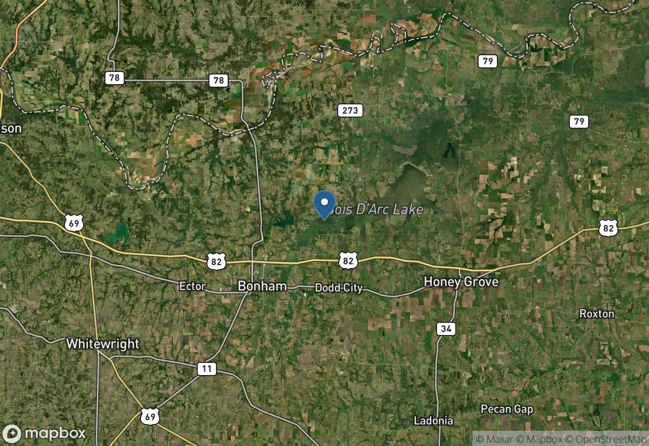 Satellite map of Bois d'Arc Lake PHL