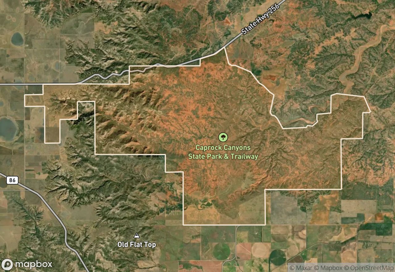 Satellite map of Caprock Canyons SP