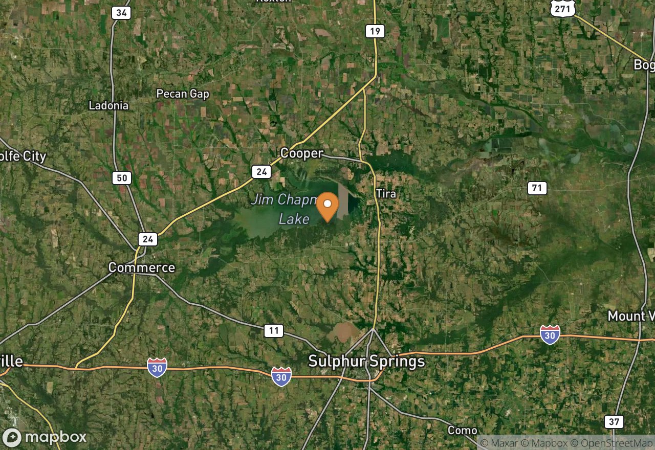 Satellite map of Cooper Lake State Park
