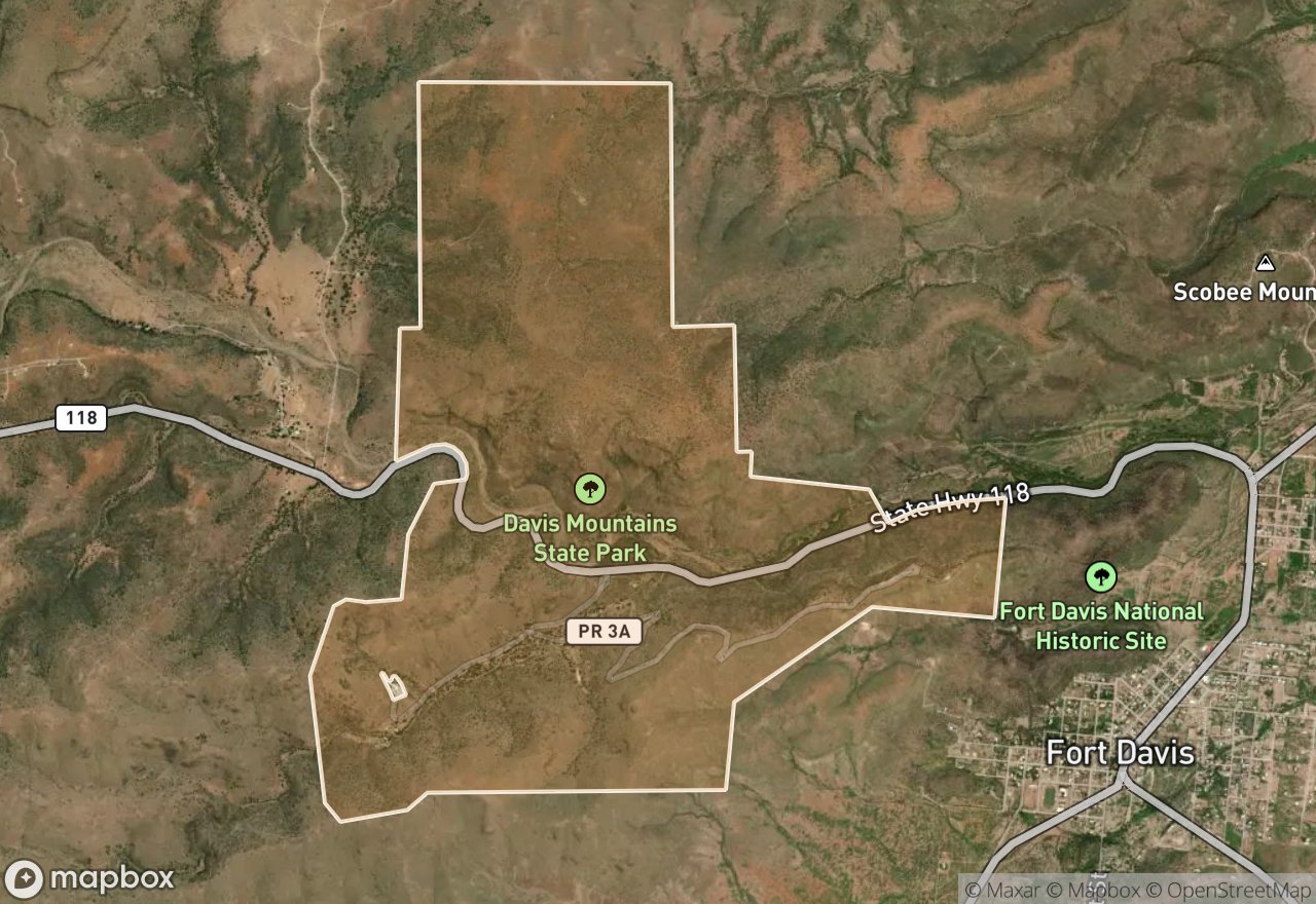 Satellite map of Davis Mountains SP