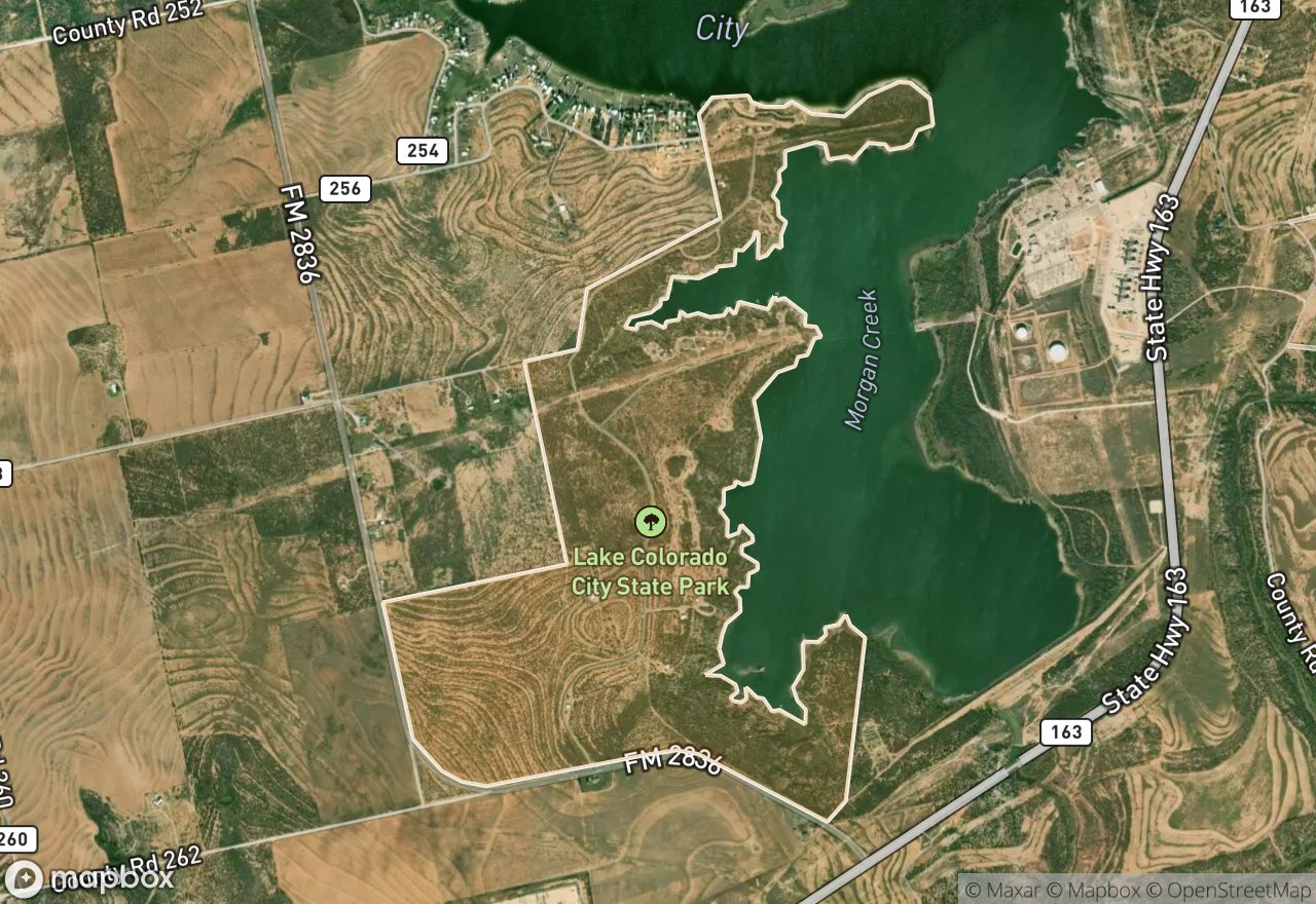 Satellite map of Lake Colorado City SP
