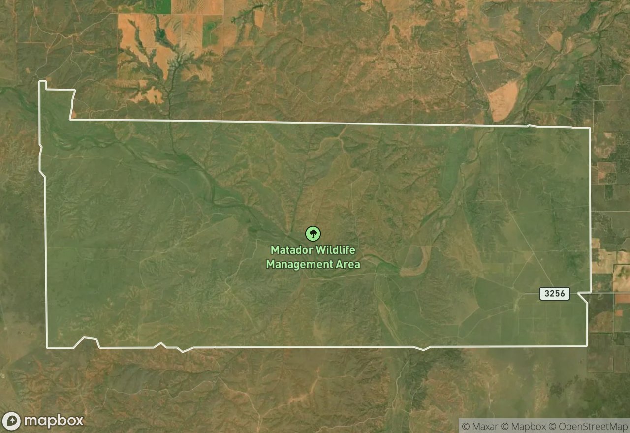 Satellite map of Matador WMA