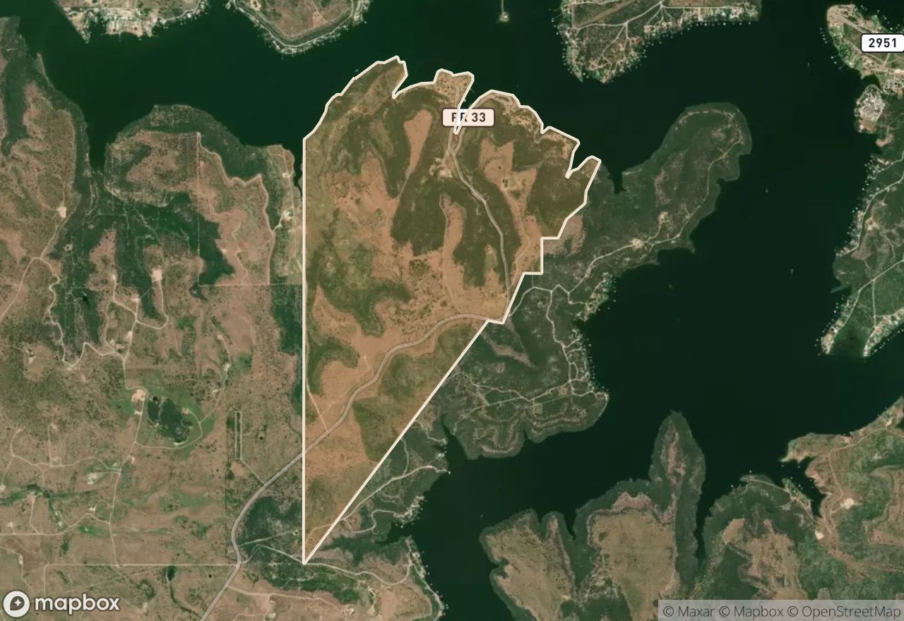 Satellite map of Possum Kingdom SP
