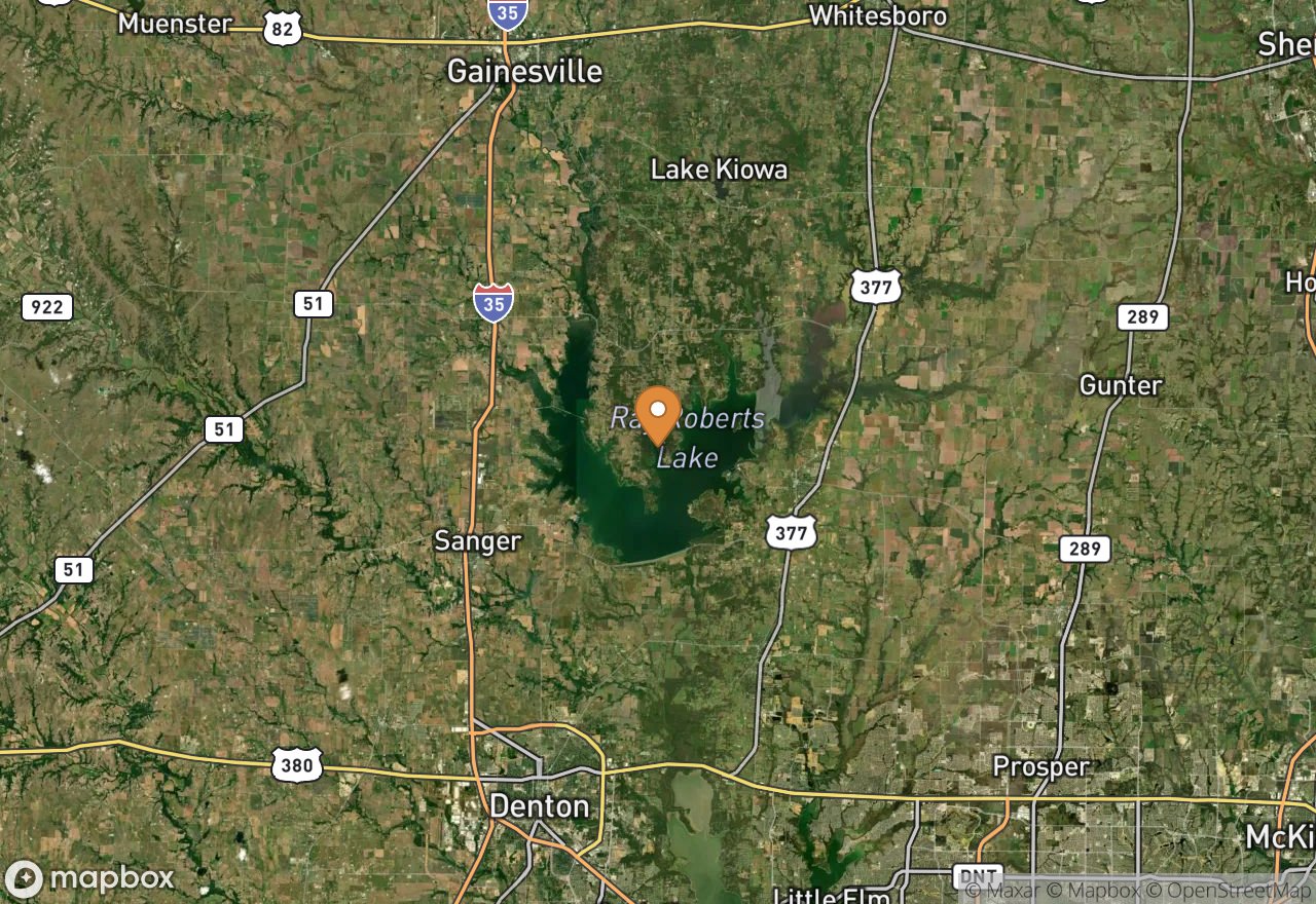Satellite map of Ray Roberts Lake State Park