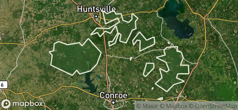 Map of Sam Houston National Forest WMA