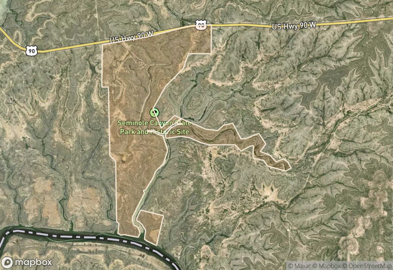 Satellite map of Seminole Canyon SP / HS