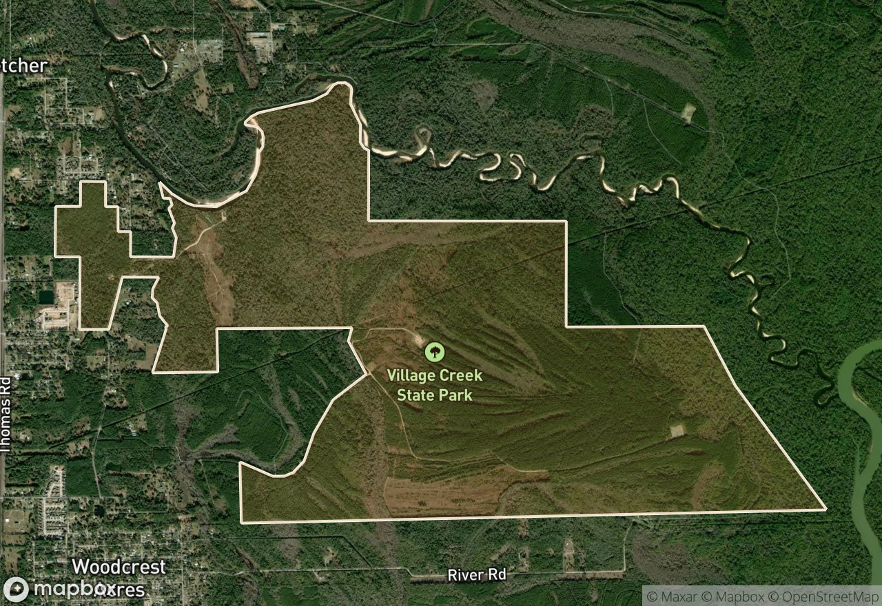 Satellite map of Village Creek SP